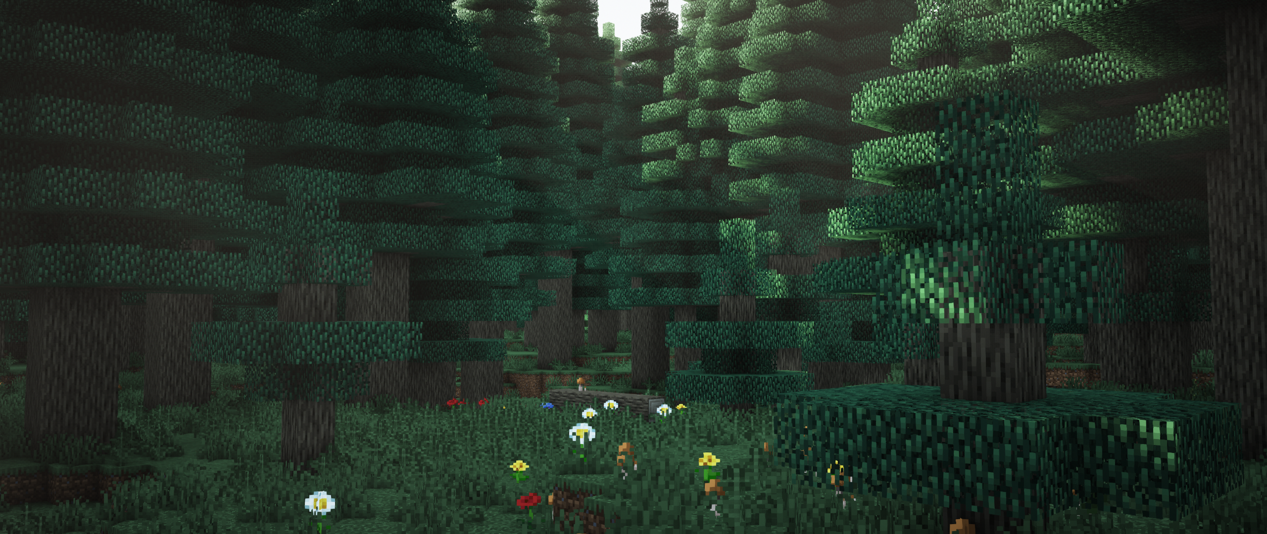 Minecraft forest on the live Warfare Practice server